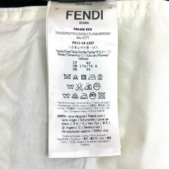 CM0455 Fendi Mens Navy Blue Cropped Trousers - Picture 8 of 8